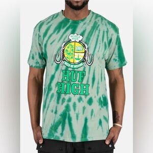 HUF Green Tie Dye Sycamore Tee Size Medium NWT